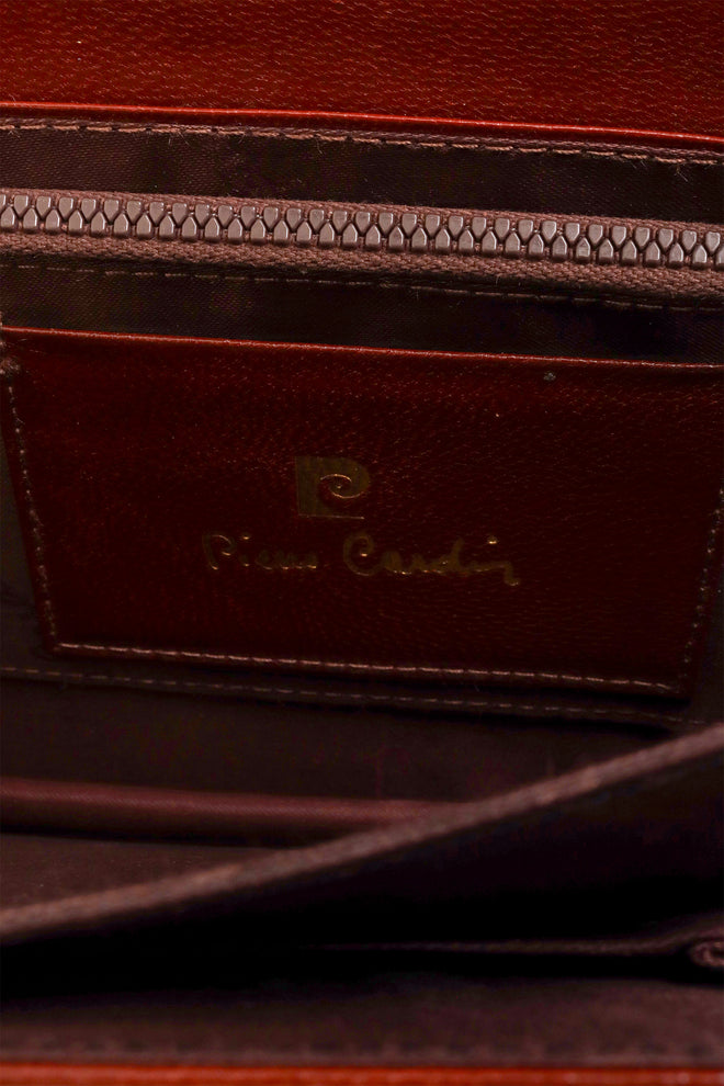 Vintage Pierre Cardin Chain Leather Envelope Clutch II signature @ Recess LA