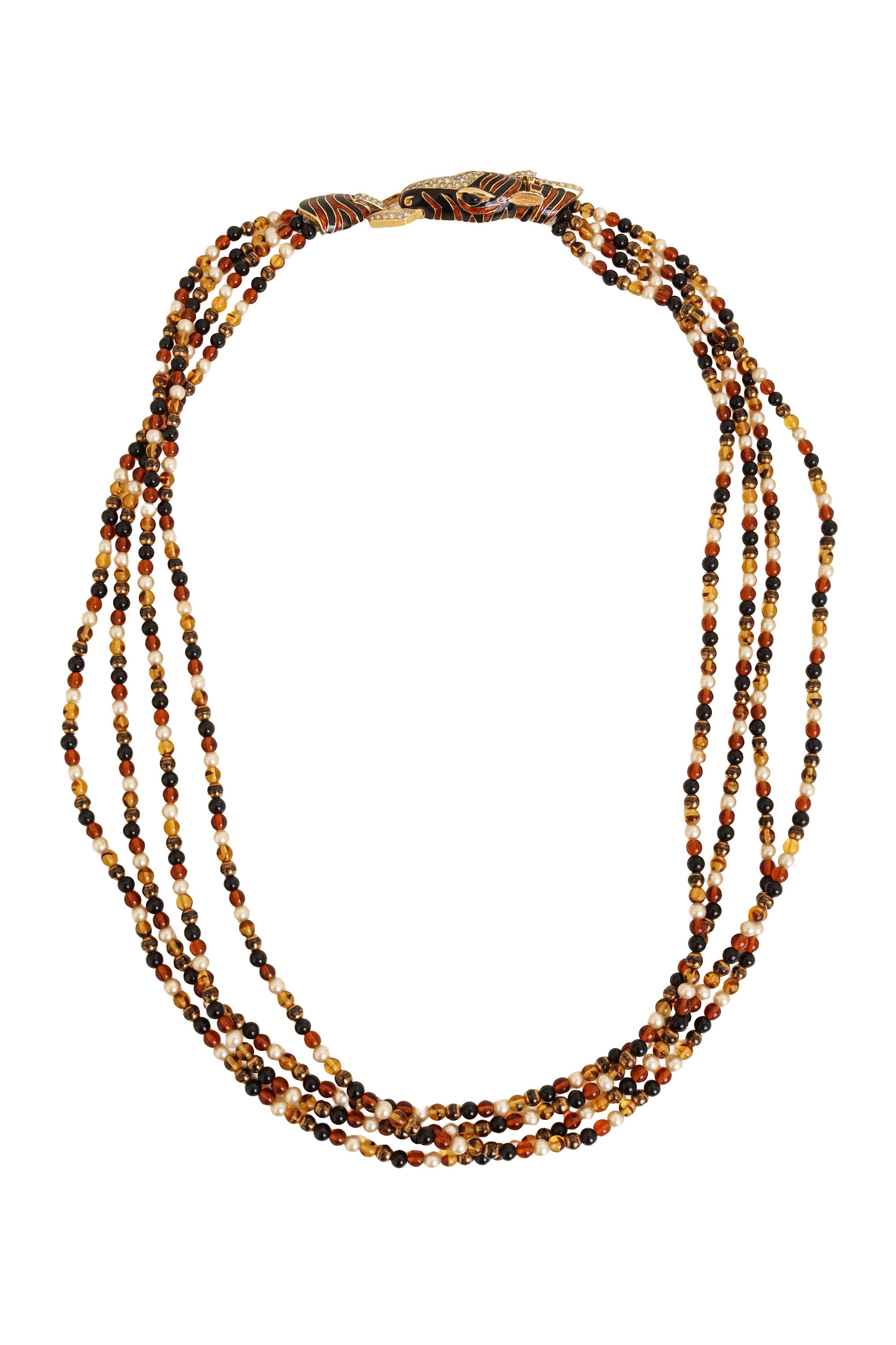 Zebra Crystal Torsade Necklace @ Recess LA