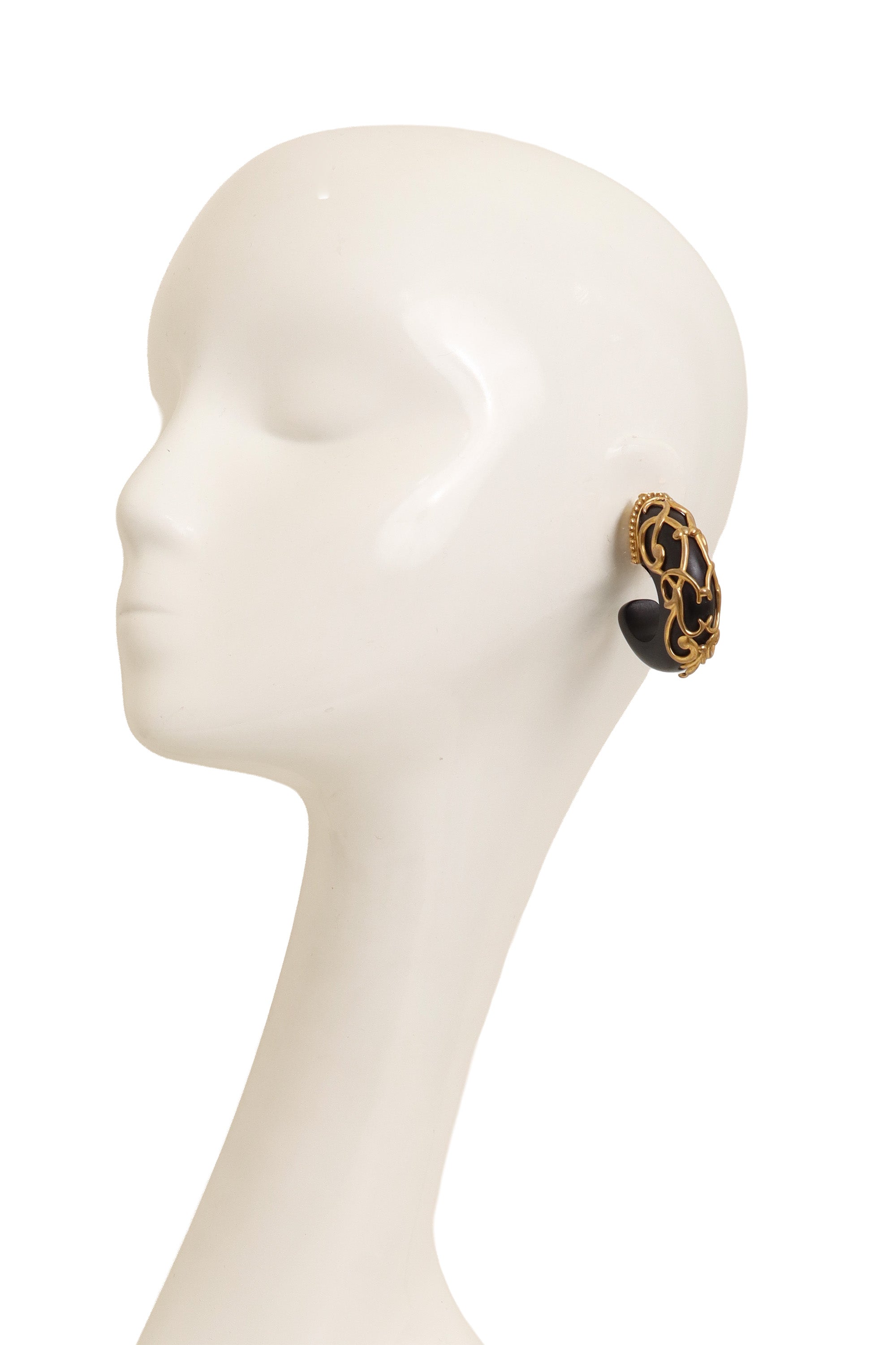 baroque hoop earrings by Isabel Canovas on mannequin @ Recess LA