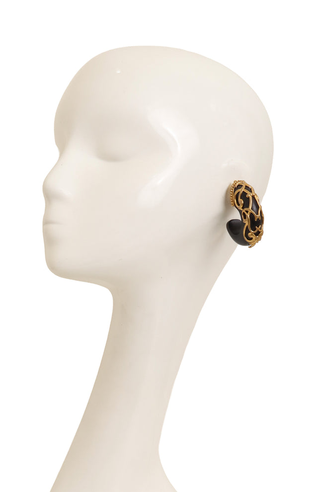 baroque hoop earrings by Isabel Canovas on mannequin @ Recess LA