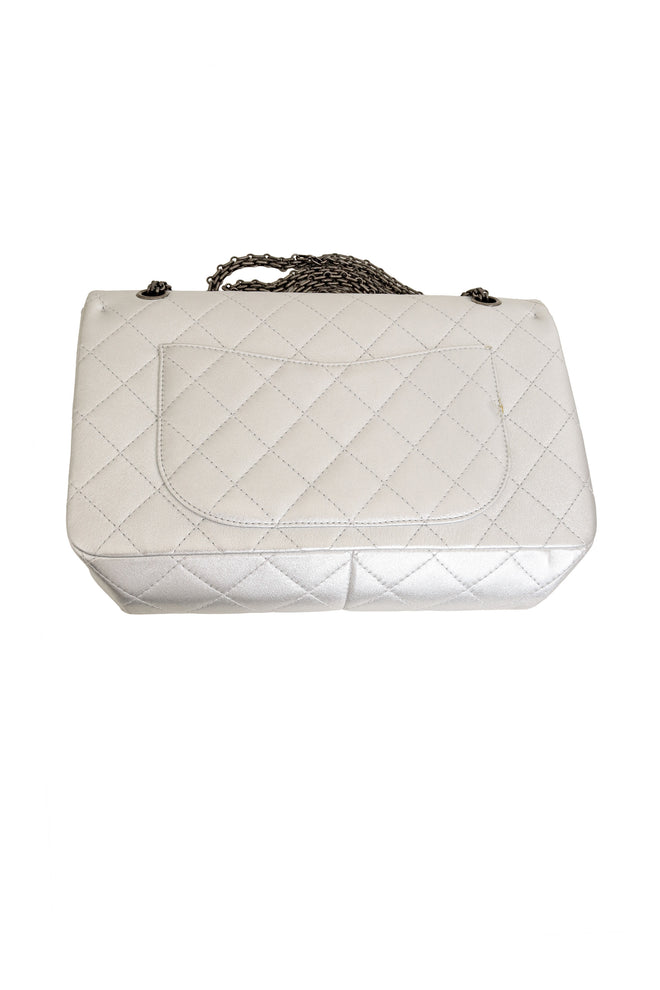 Chanel silver 227 Quilted Double Flap Bag back @ Recess LA