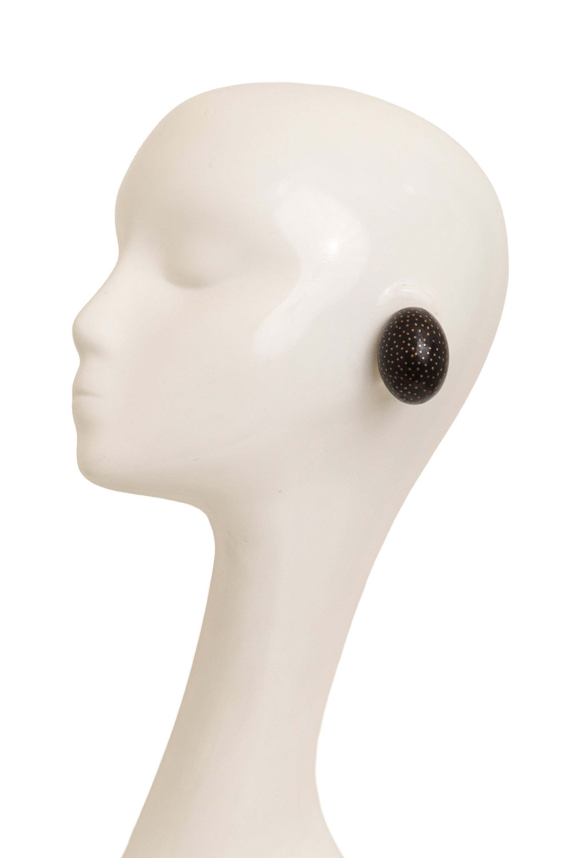 Sterling Egg Dot Earrings on mannequin @ Recess LA