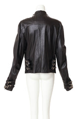 leather jacket by Gianni Versace on mannequin back @ Recess LA