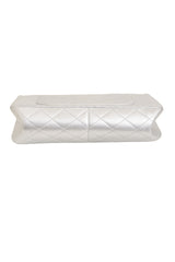 Chanel silver 227 Quilted Double Flap Bag bottom @ Recess LA