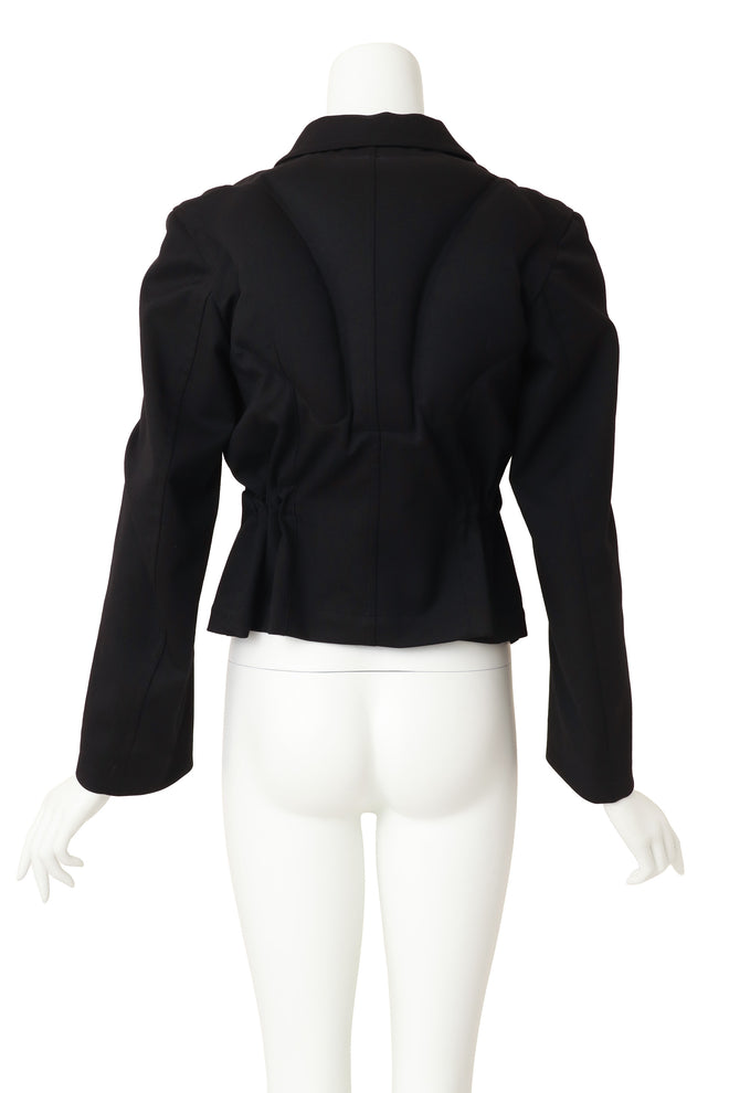 biker jacket by Comme des Garçons on mannequin back @ Recess LA