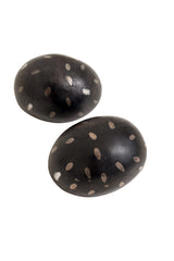 Sterling Egg Inlay Earrings close @ Recess LA