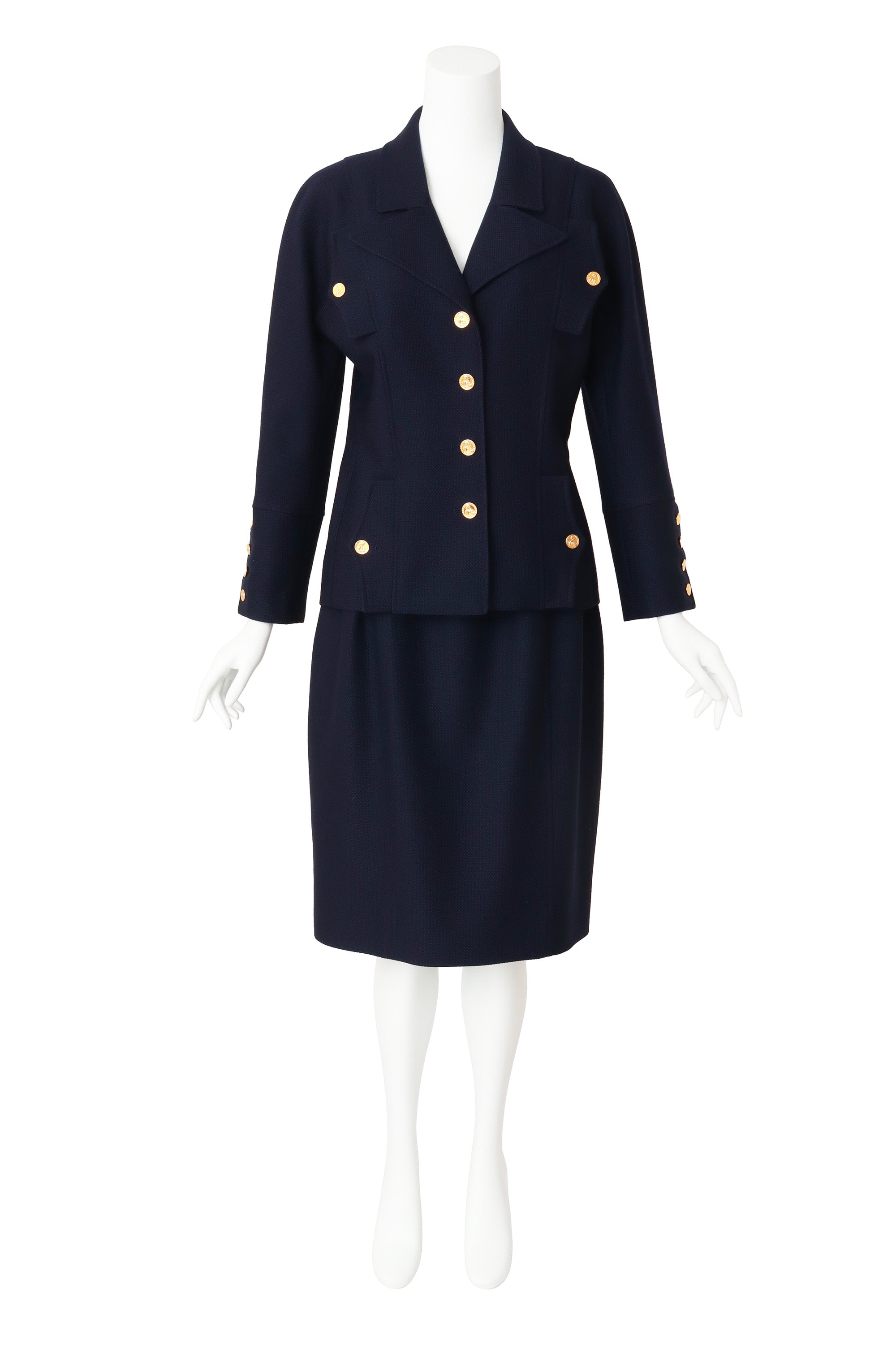 Wool Four Pocket Jacket and Skirt Set