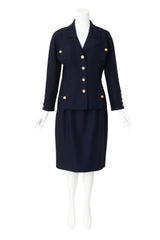 Wool Four Pocket Jacket and Skirt Set
