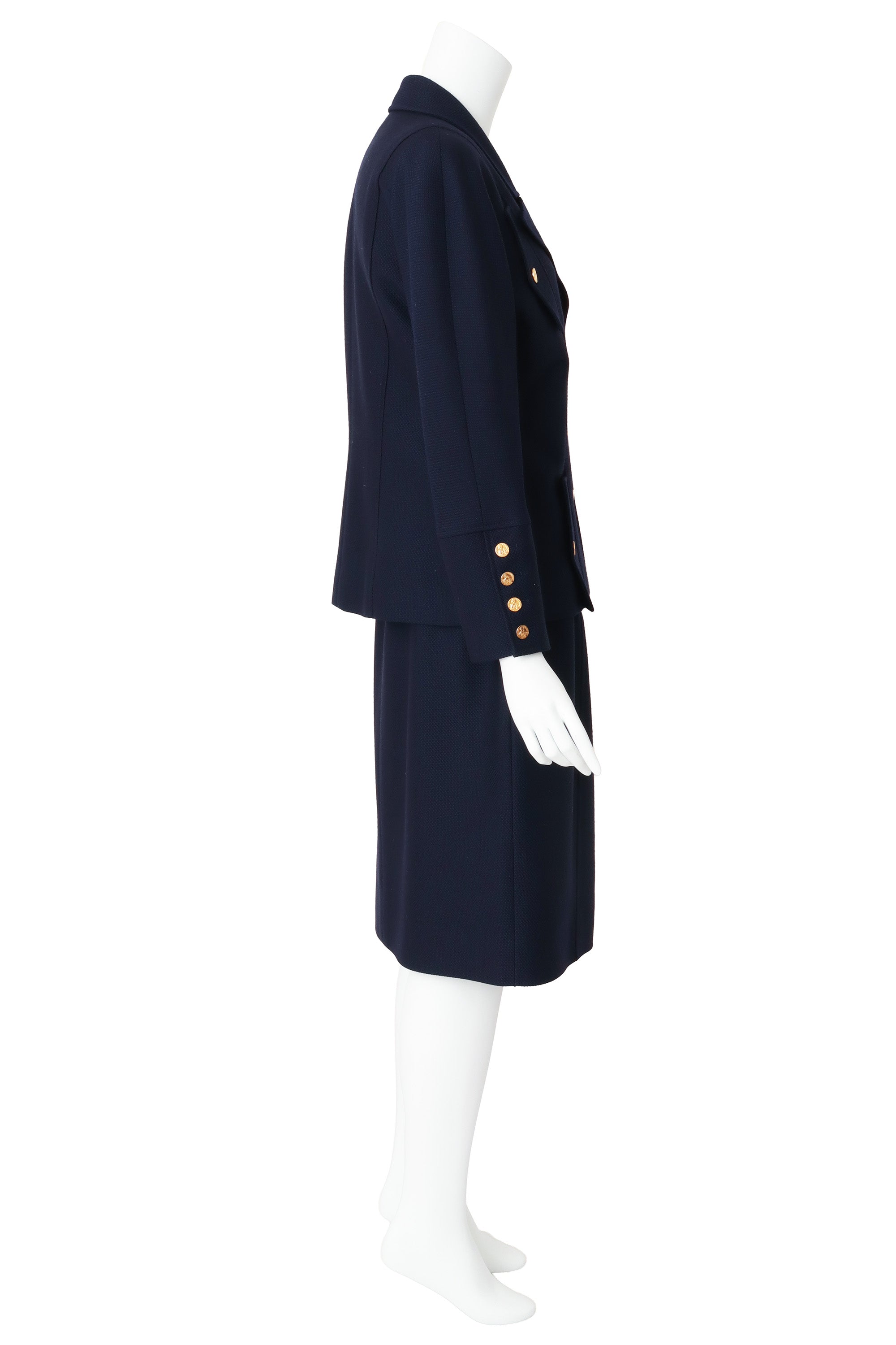 Wool Four Pocket Jacket and Skirt Set