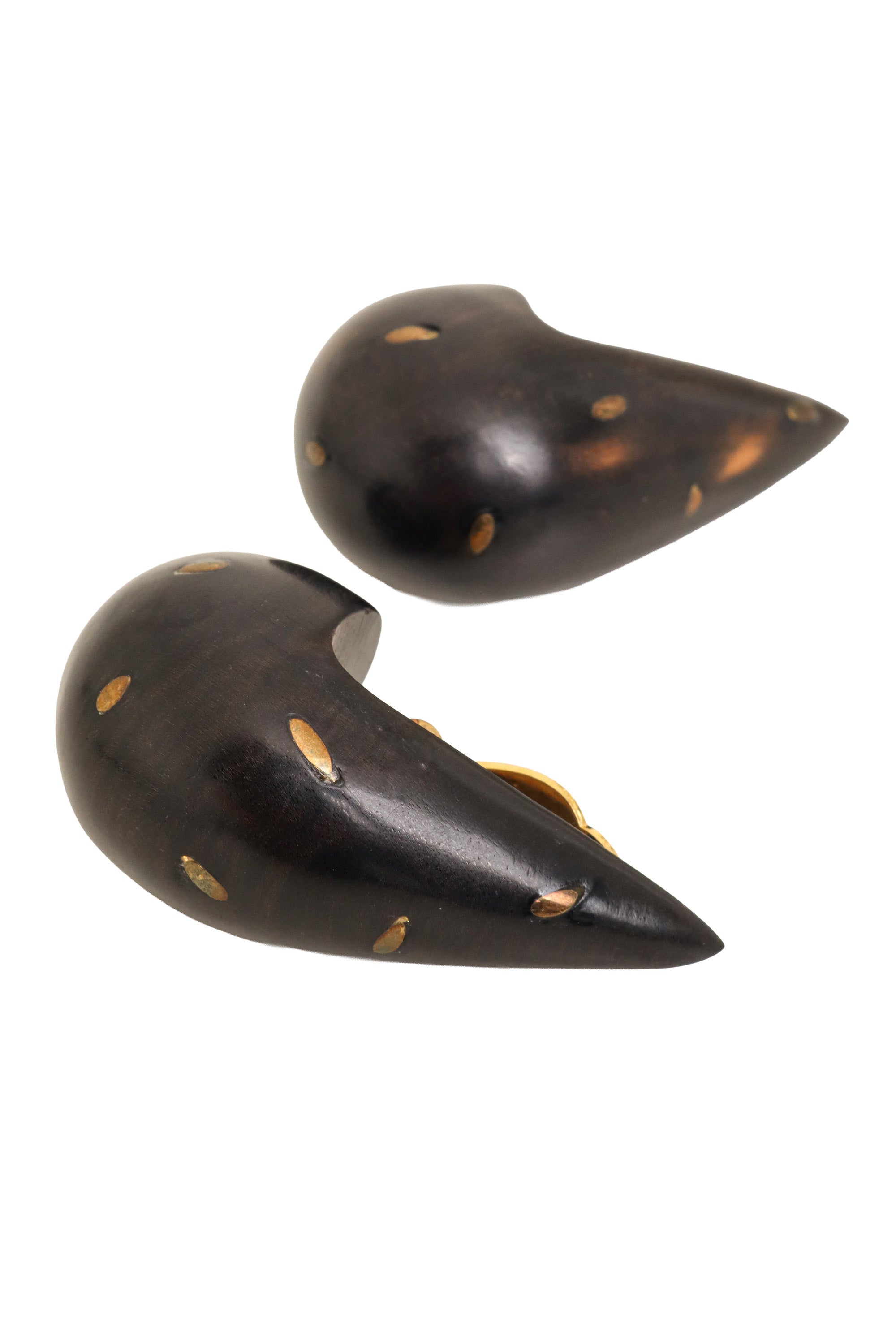 horn inlay earrings by Von Musulin close side @ Recess LA