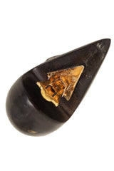 horn inlay earrings by Von Musulin stamps close @ Recess LA