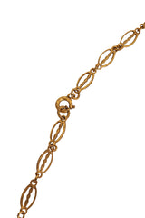 Vintage Filigree Crescent Drop Necklace spring ring clasp @ Recess LA