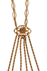 Vintage Filigree Crescent Drop Necklace back of center drop @ Recess LA