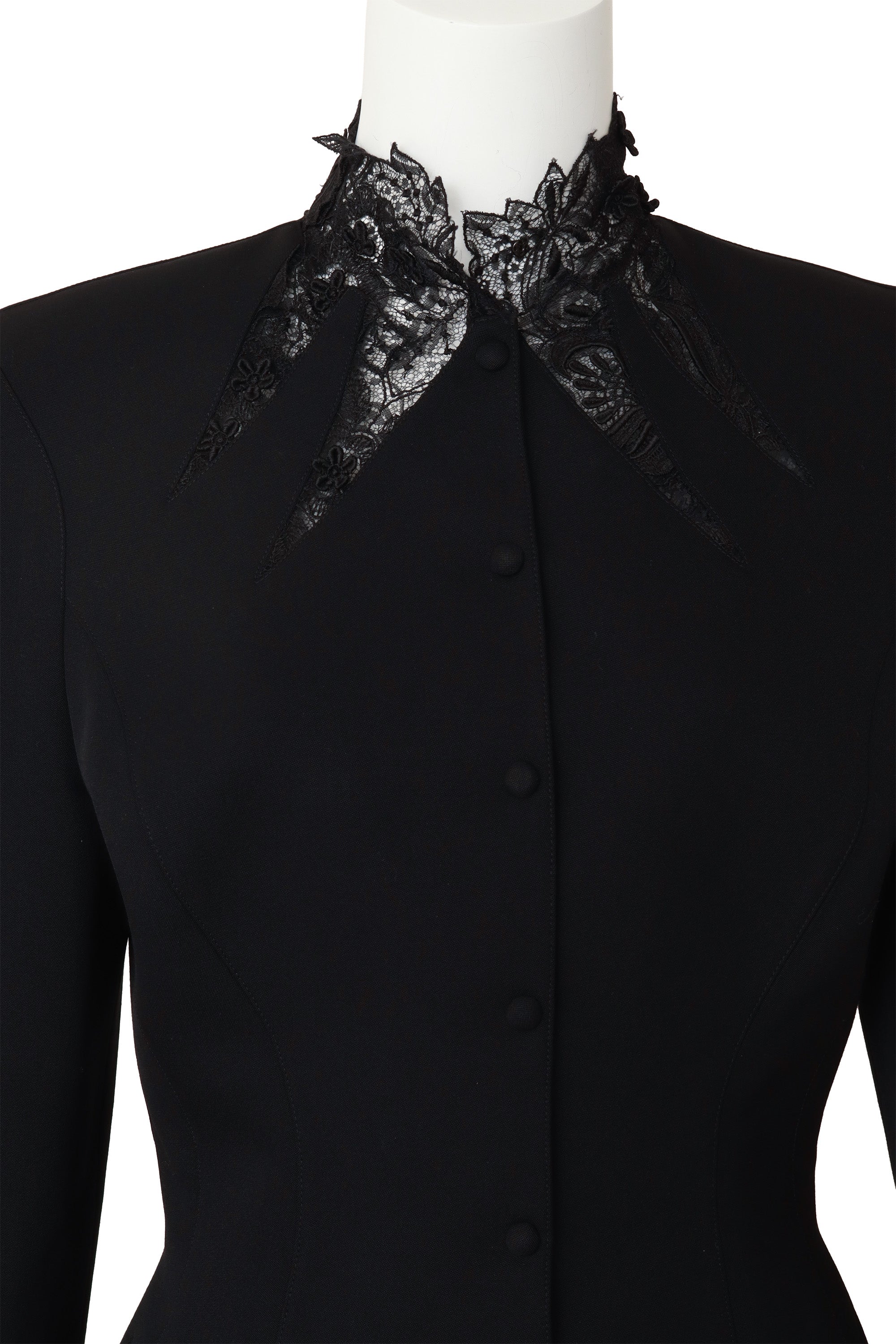 Jacket & skirt suit set by Thierry Mugler on mannequin close @ Recess La