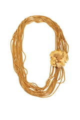 Multi Chain Floral Clasp Necklace by Monet @ Recess LA