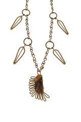 Vintage Eclectic Wire Sun Necklace close up @ Recess LA