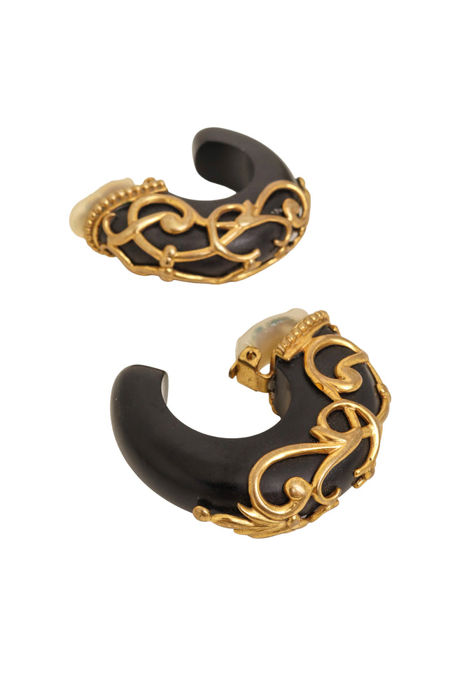 baroque hoop earrings by Isabel Canovas close sides @ Recess LA