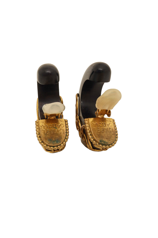 baroque hoop earrings by Isabel Canovas backs open @ Recess LA