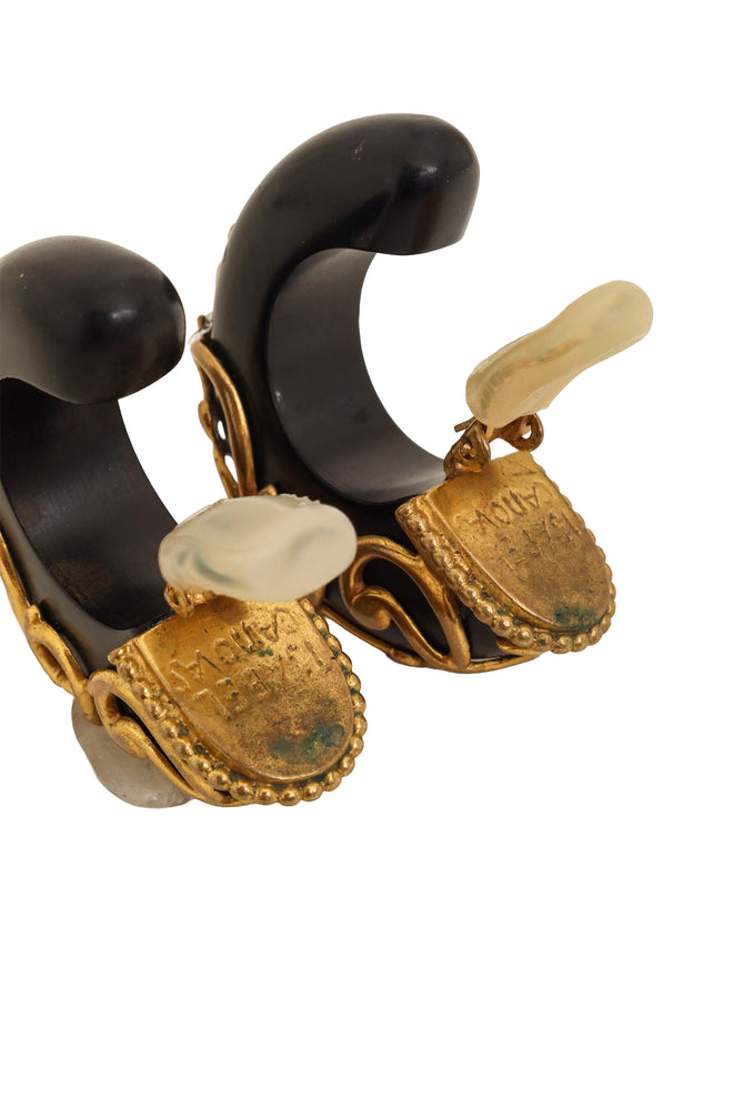 baroque hoop earrings by Isabel Canovas backs open close @ Recess LA