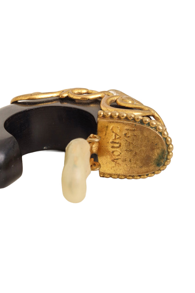 baroque hoop earrings by Isabel Canovas signature / tarnish @ Recess LA