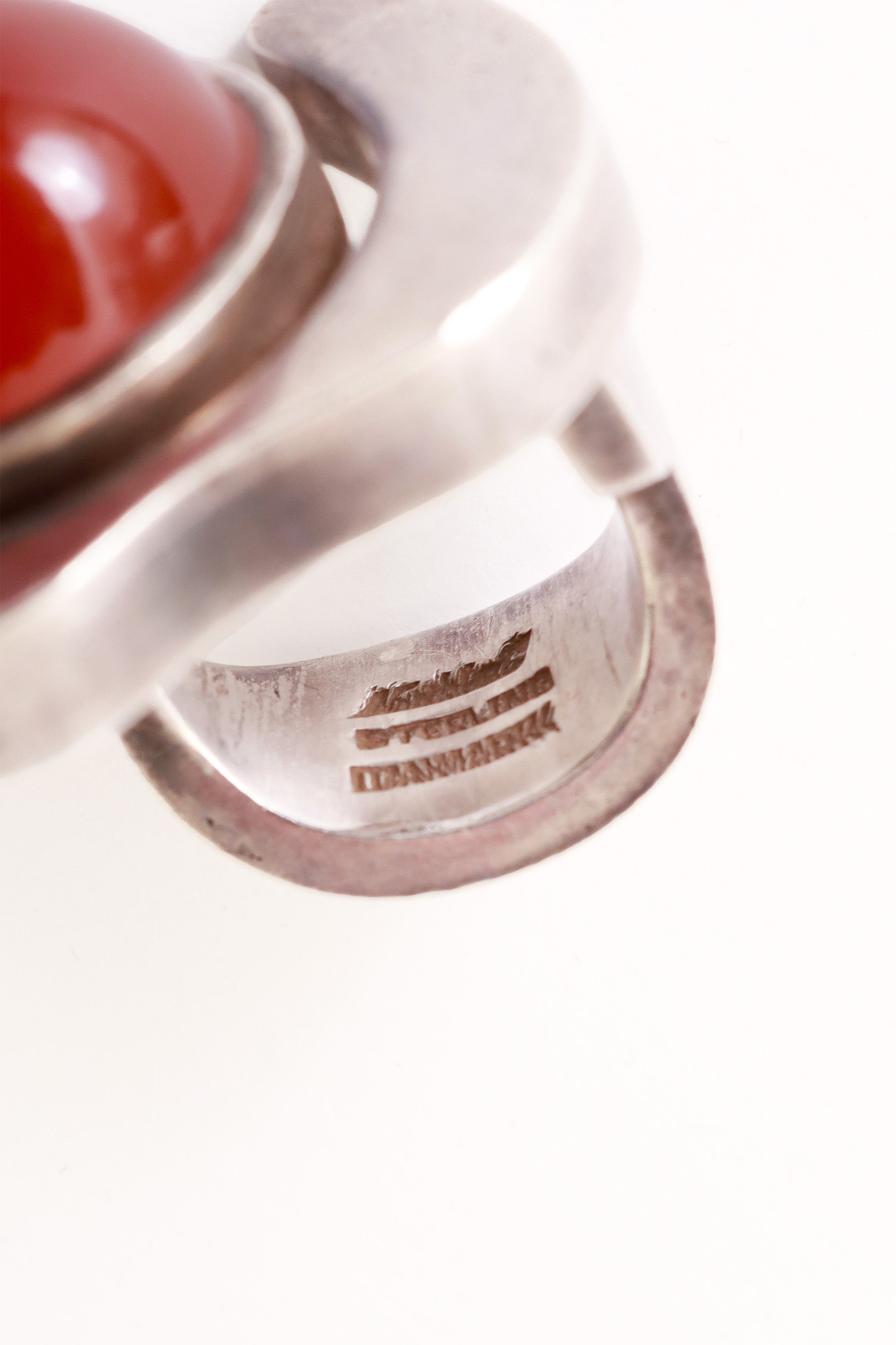 Sterling & Carnelian Ring makers mark @ Recess LA