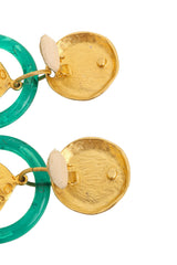 Vintage Les Bernard Fish Hoop Drop Earrings clip on closure @ Recess LA