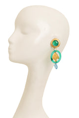 Vintage Les Bernard Fish Hoop Drop Earrings on mannequin @ Recess LA