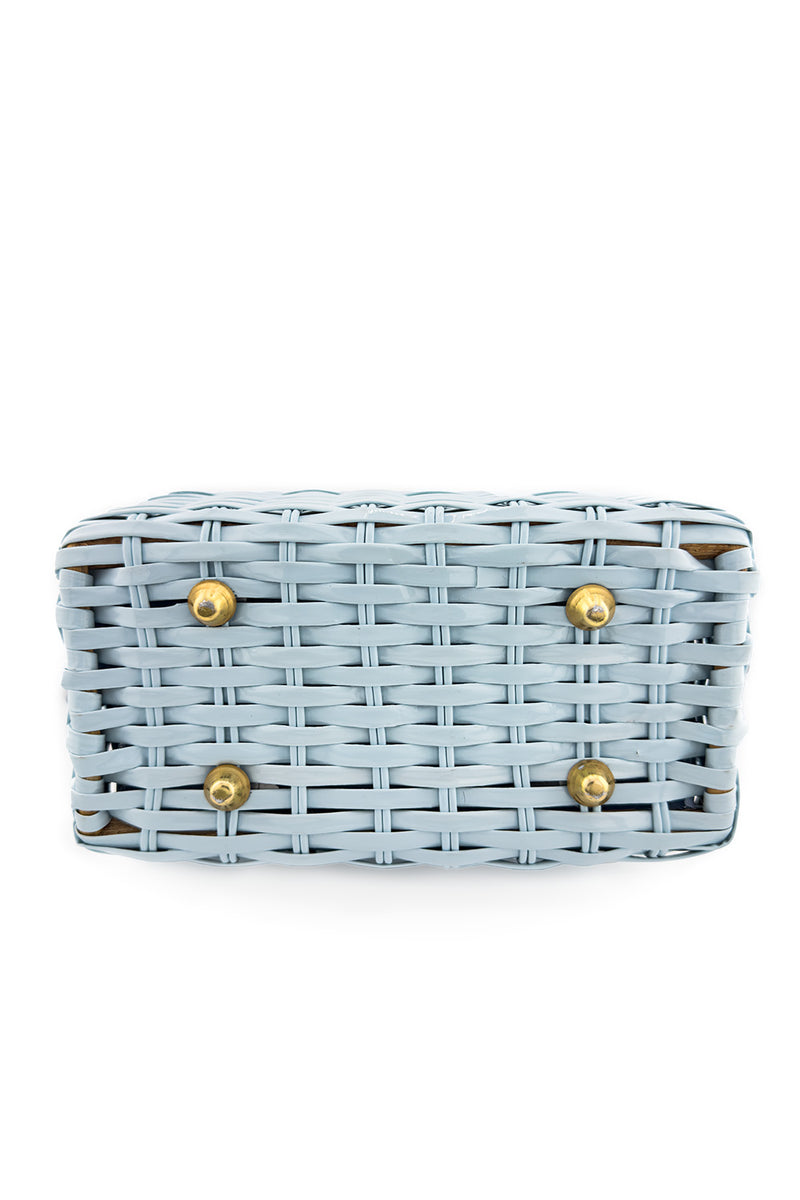 Vintage Woven Vinyl Box Bag bottom @recess la