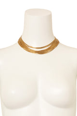 back of Multi Chain Floral Clasp Necklace by Monet on mannequin @ Recess LA