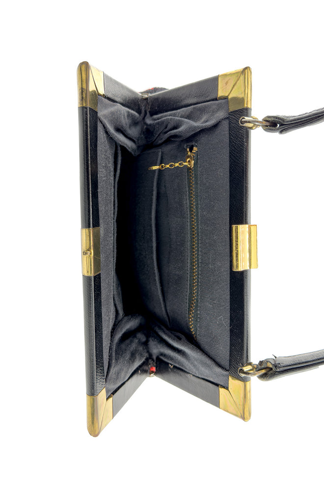 Vintage Chinese Needlepoint Frame Bag interior @recess la