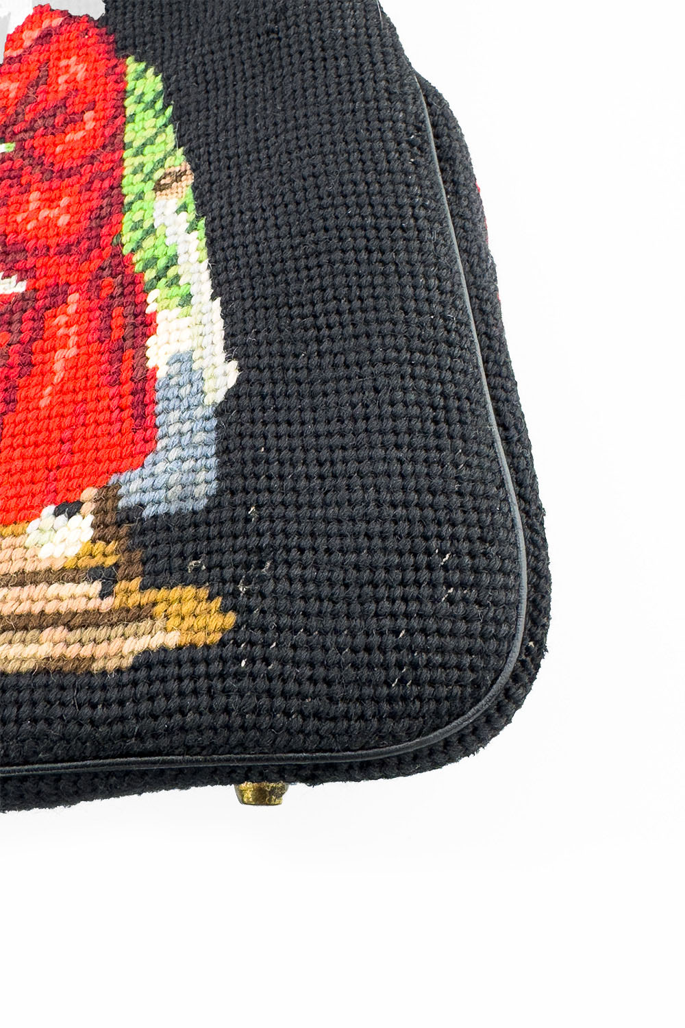Vintage Chinese Needlepoint Frame Bag weave wear @recess la