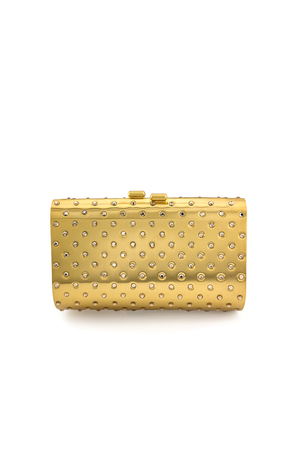 Vintage Lillie Rubin Rhinestone Studded Metal Clutch @recess la