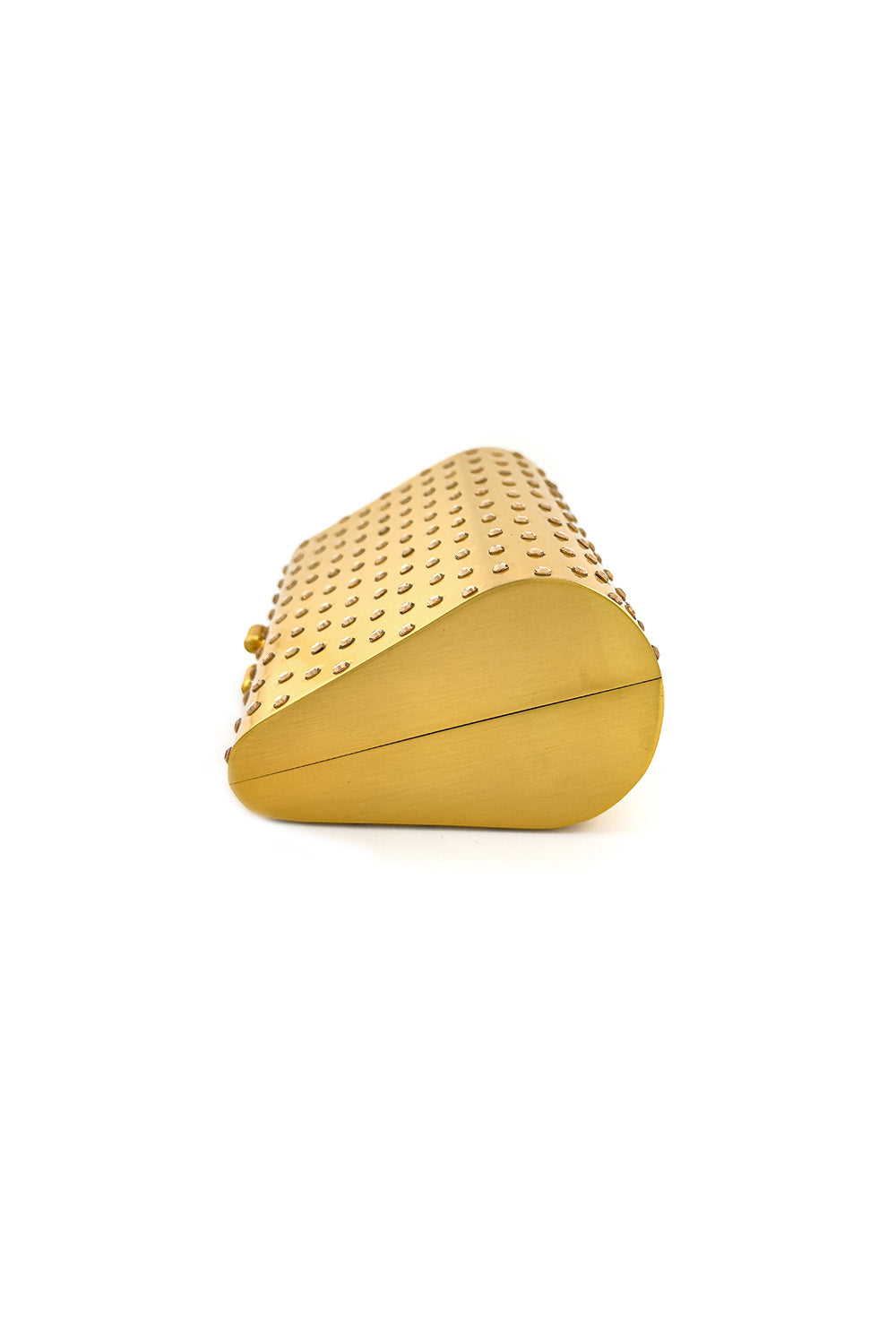 Vintage Lillie Rubin Rhinestone Studded Metal Clutch side @recess la