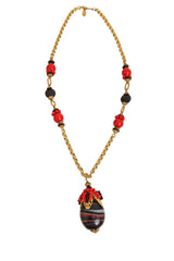 Vintage Miriam Haskell Marbled Egg Pendant Necklace @ Recess LA