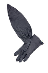 Vintage Alaïa Leather Gauntlet Wrap Gloves wrap open, exterior view @recess la 