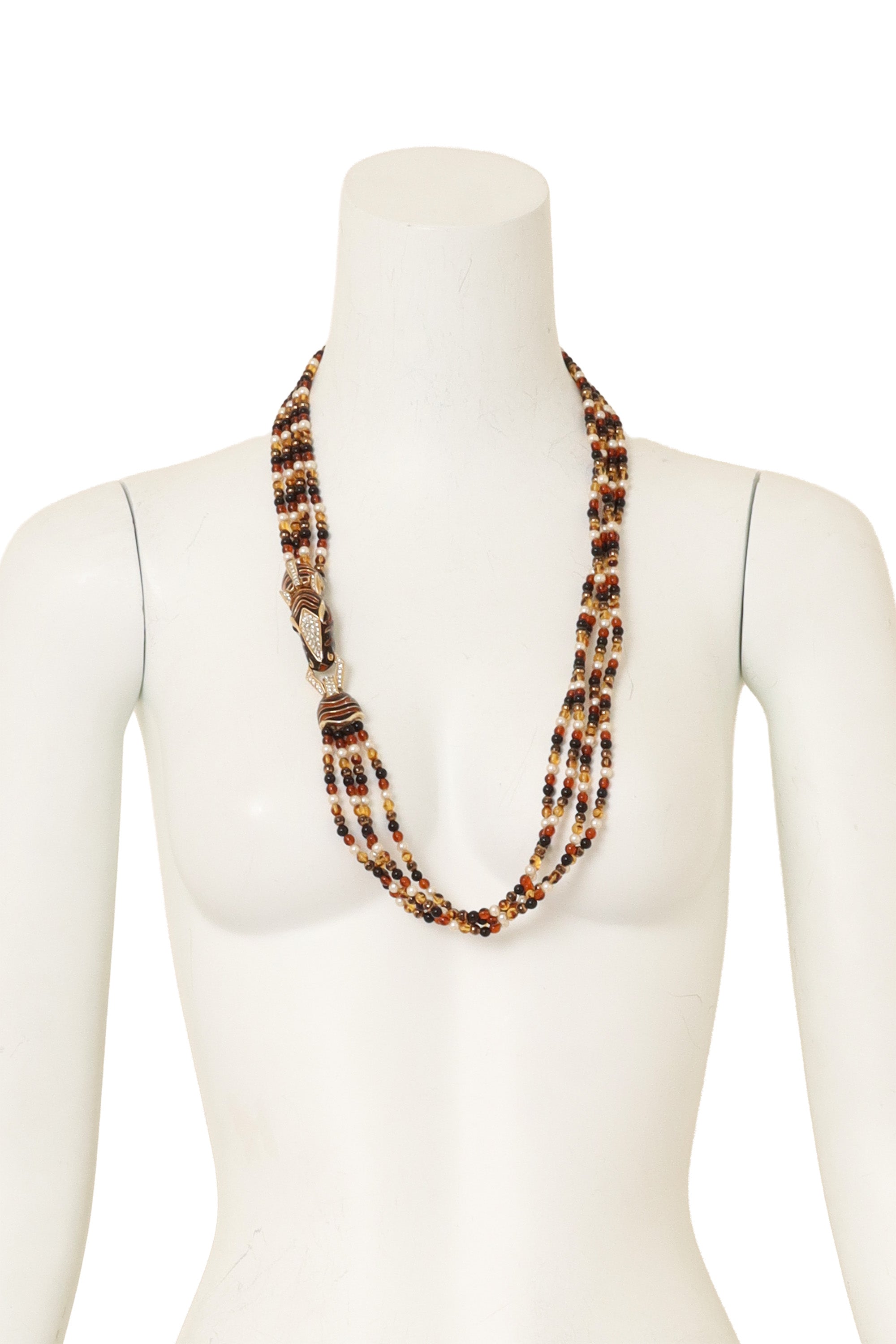Zebra Crystal Torsade Necklace on mannequin @ Recess LA