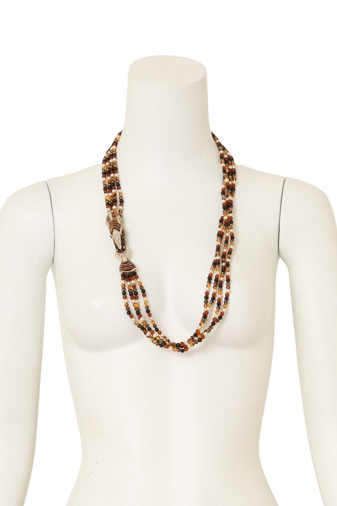 Zebra Crystal Torsade Necklace on mannequin @ Recess LA