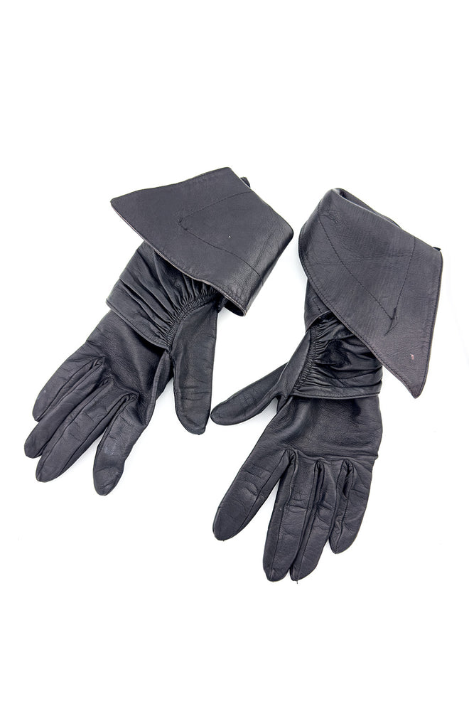 Vintage Alaïa Leather Gauntlet Wrap Gloves gaunlet cuffed @recess la