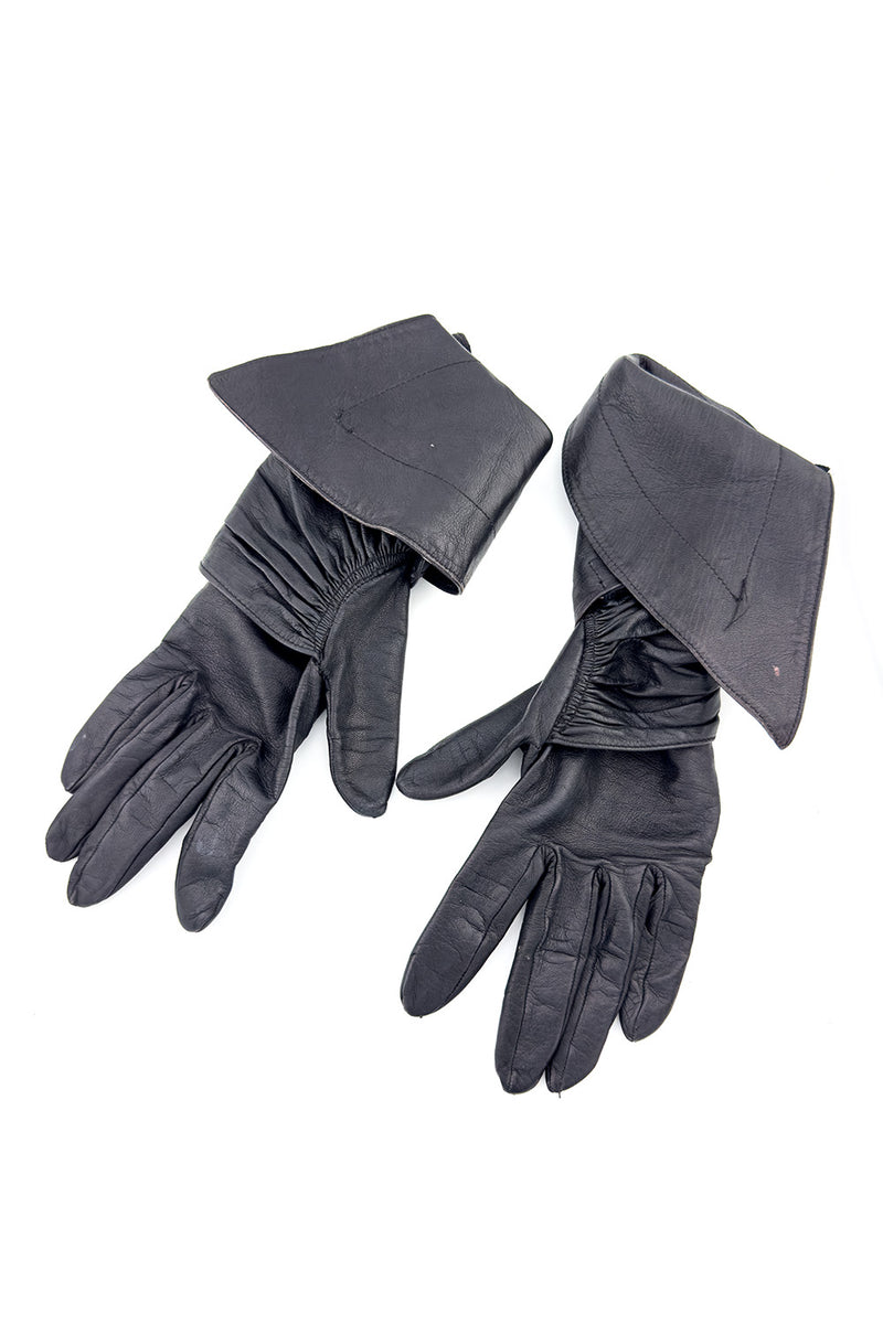 Vintage Alaïa Leather Gauntlet Wrap Gloves gaunlet cuffed @recess la