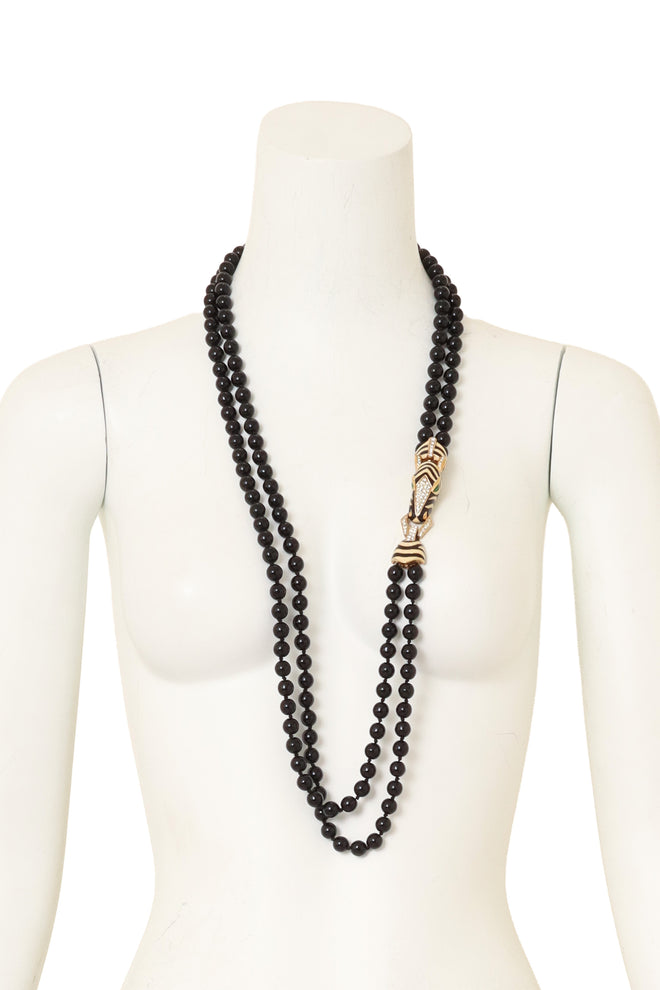 Zebra head bead necklace by Ciner on mannequin @ Recess LA