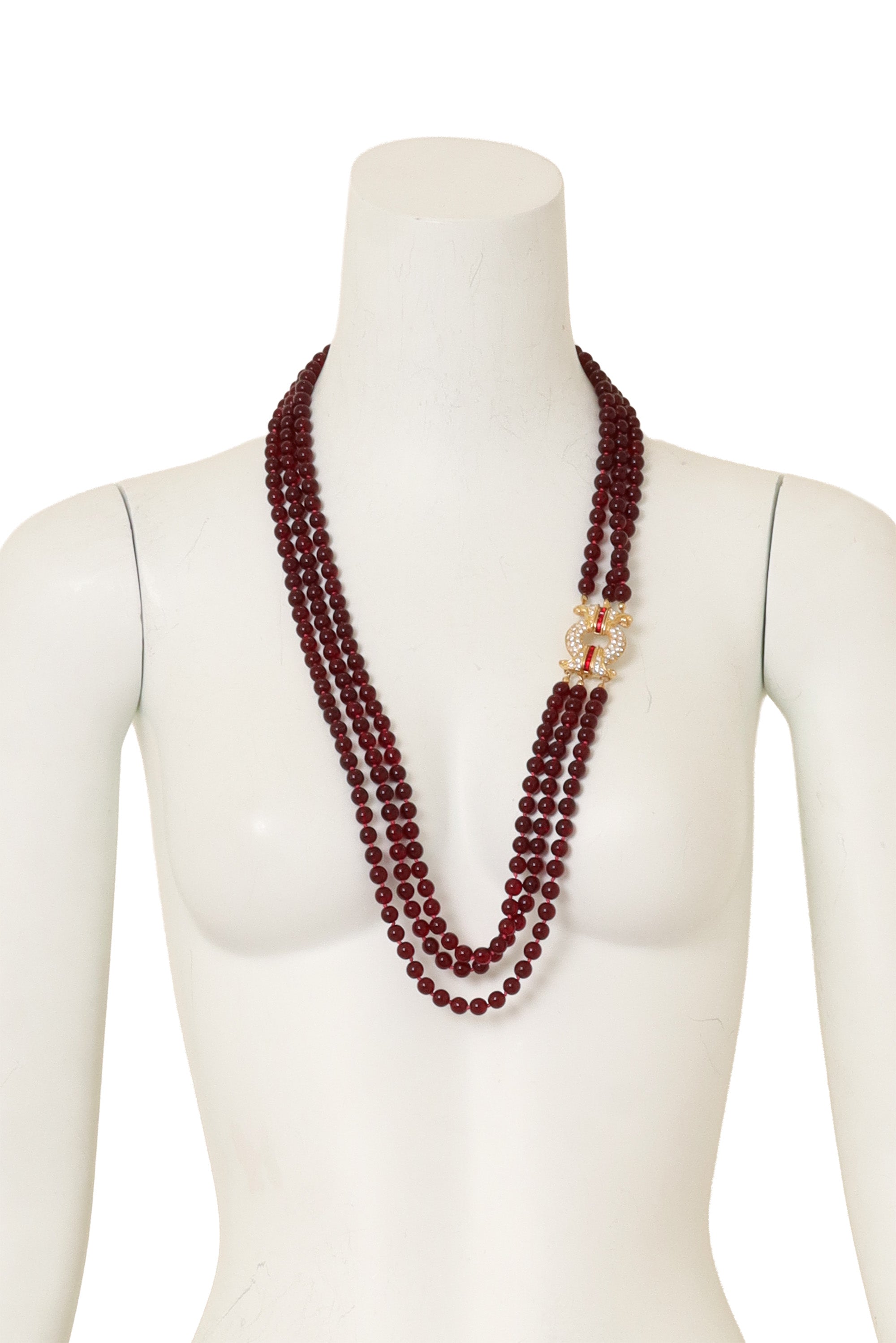 Rhinestone Clasp Bead Necklace on mannequin @ Recess LA