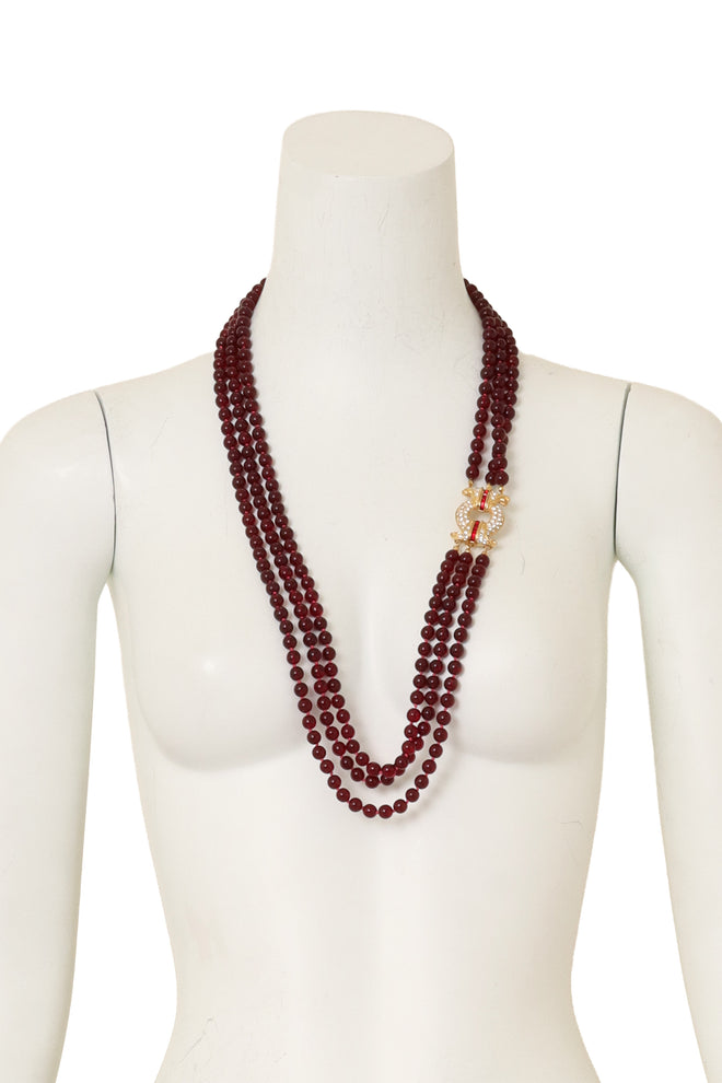 Rhinestone Clasp Bead Necklace on mannequin @ Recess LA