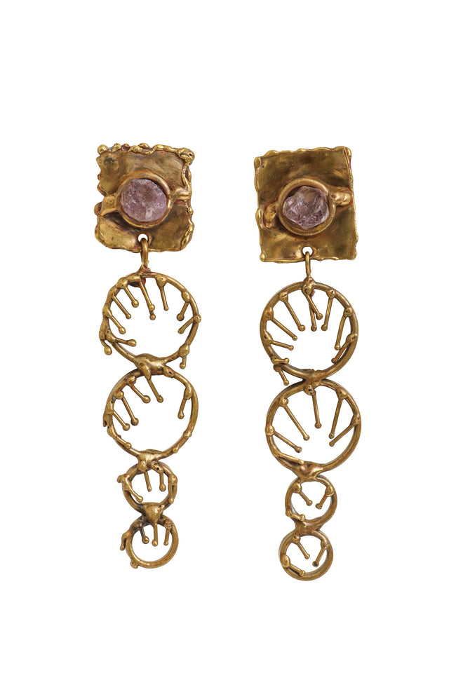 Vintage Brutalist Ring Drop Earrings @ Recess LA