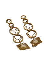 Vintage Brutalist Ring Drop Earrings backs @ Recess LA