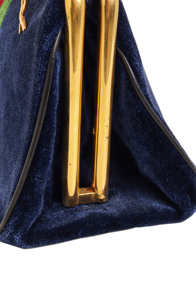 Vintage Roberta di Camerino Striped Velvet Doctor Bag scuffing @ Recess LA