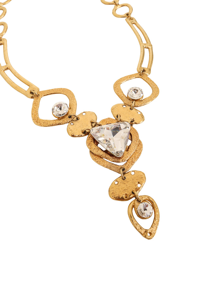 Geo Link Crystal Drop Necklace by J. Jansen close @ Recess LA