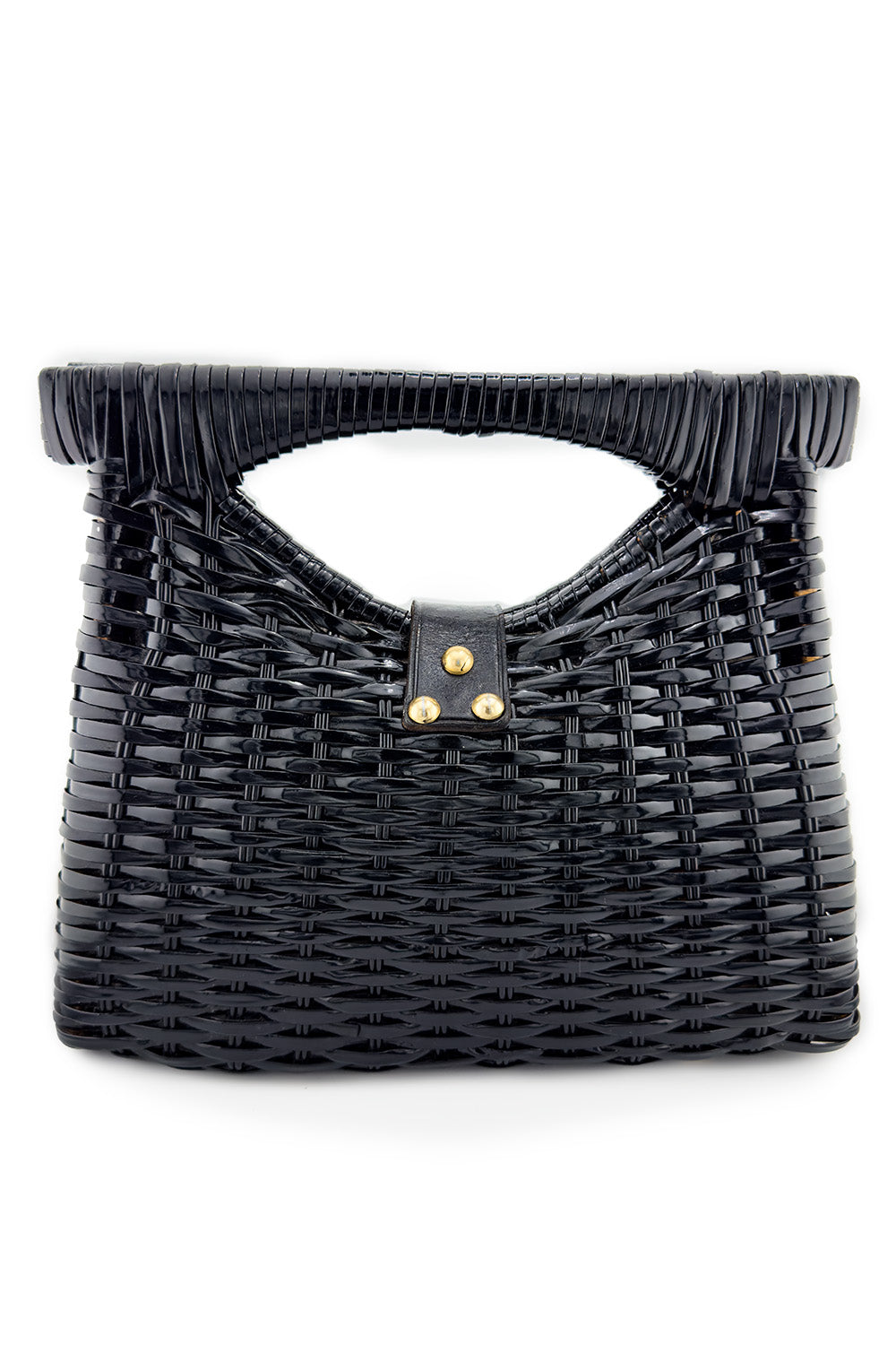 Vintage Woven Vinyl Double Handle Bag back @recess la