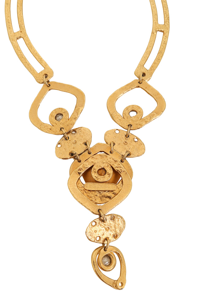 Geo Link Crystal Drop Necklace by J. Jansen back @ Recess LA