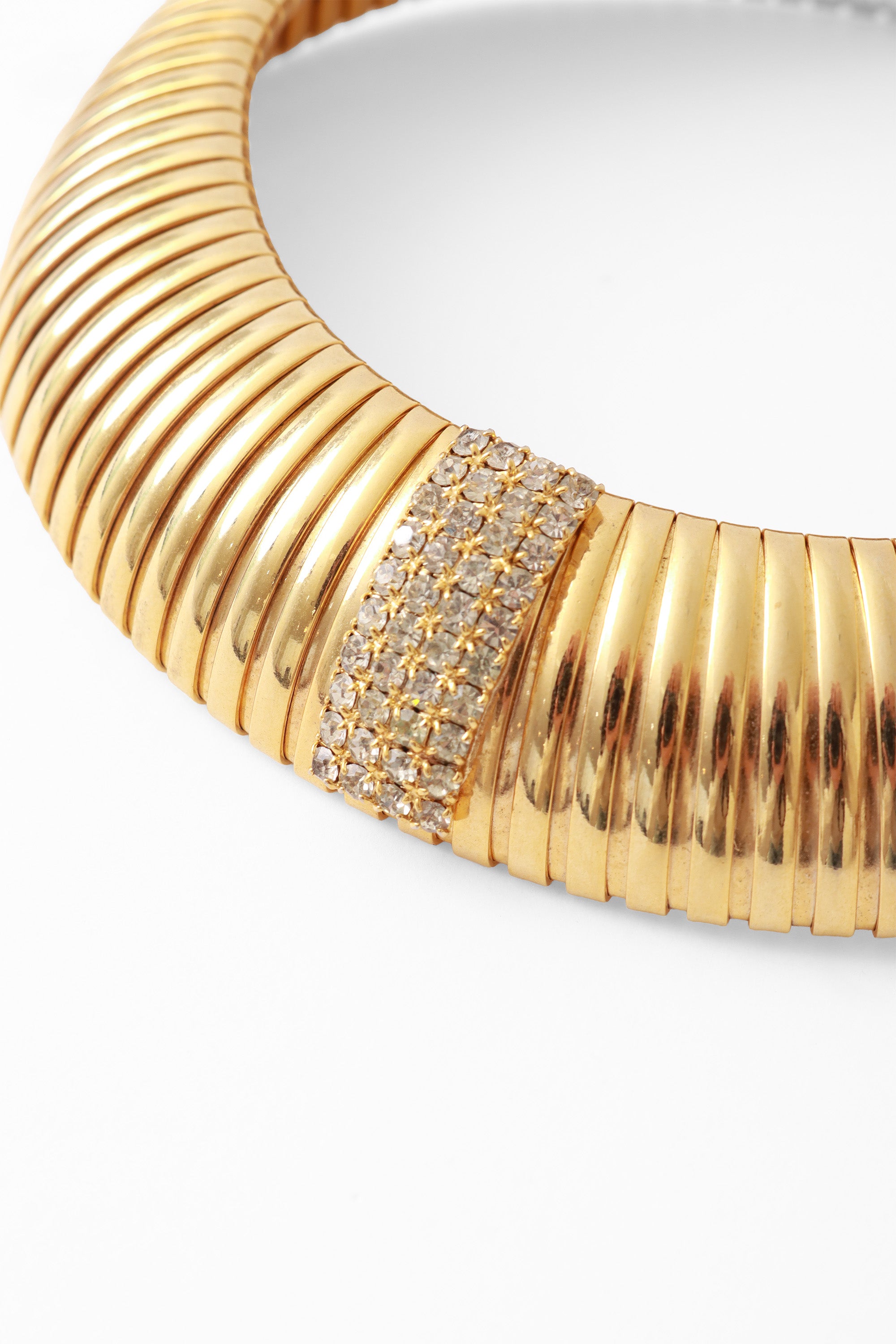 wide vintage collar necklace crystals close @ Recess LA