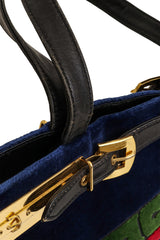 Vintage Roberta di Camerino Velvet Stripe Buckle Applique Bag strap wear  @ Recess LA